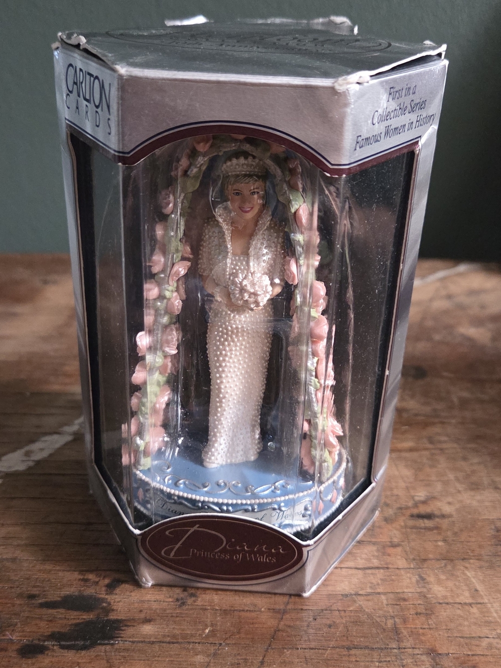Carlton Cards Porcelain Figurine with Pink and Blue Accents